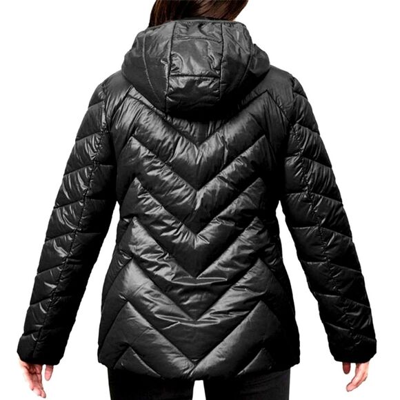 LONDON FOG Women’s Black Ultra Lightweight Packable Down Jacket Size Small - Picture 2 of 12